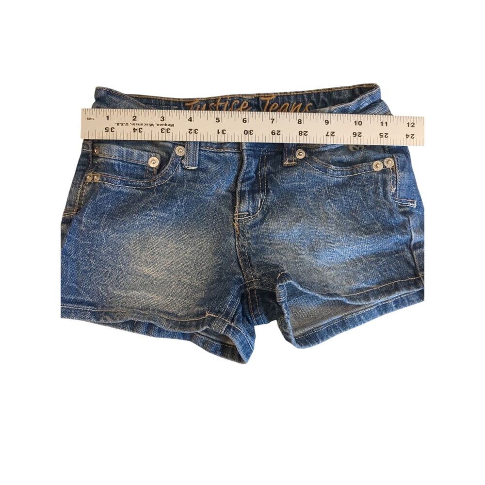 Justice Jean Shorts Girl's Size 8 Regular Blue Denim Stretch - Picture 5 of 9